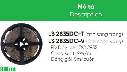 Driver led dây DC 60W MPE DLS-60 3 Đèn led dây 2835DC 9W/m MPE