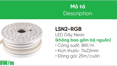 Kẹp cố định led dây neon MPE KLSN2 2 Đèn led dây neon 9W/m MPE