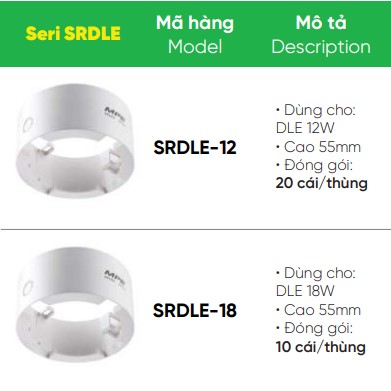 Tổng hợp khung lắp nổi downlight DLE 9W MPE, 12W,...