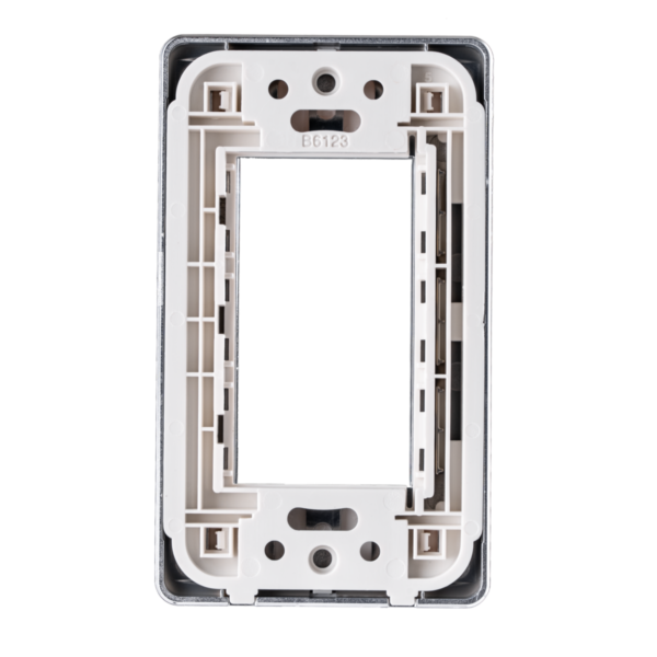 Mặt công tắc A60 cho 3 thiết bị MPE A603S - Viền bạc 3 Mặt công tắc A60 cho 3 thiết bị MPE A603S
