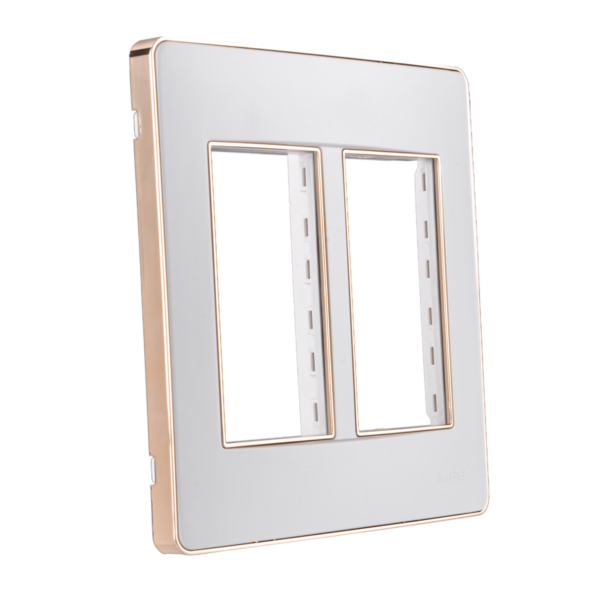 Mặt công tắc A60 cho 4-5-6 thiết bị MPE A60456G - Viền vàng 2 Mặt công tắc A60 cho 4-5-6 thiết bị MPE A60456G