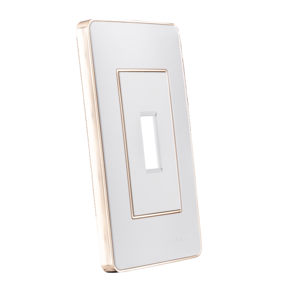 Mặt công tắc A60 cho cầu dao MPE A60SBG - Viền vàng 2 Mặt công tắc A60 cho cầu dao MPE A60SBG