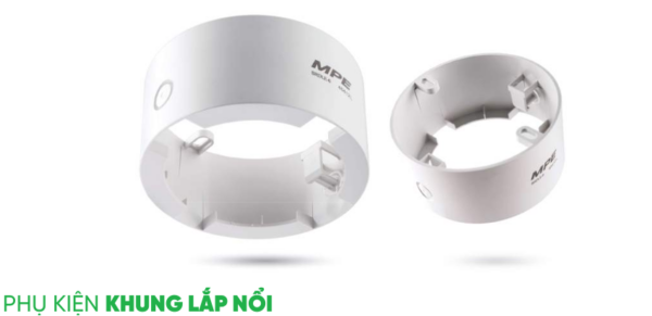 Đèn LED Downlight 9W MPE DLE gọn nhẹ 2 trong 1 3 Khung lắp nổi đèn MPE DLE