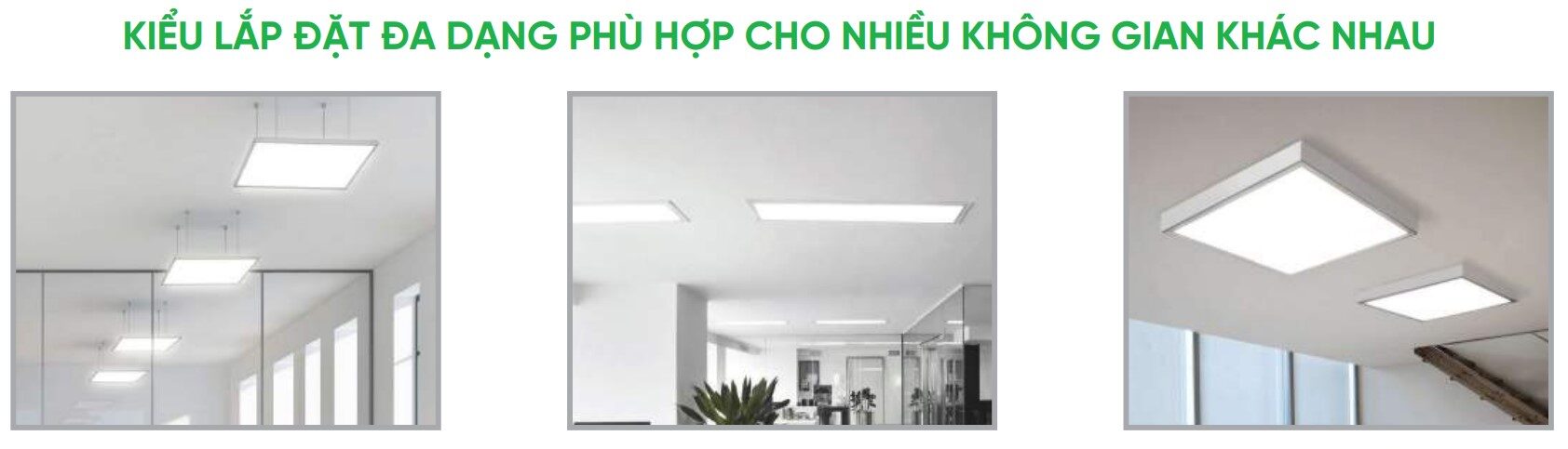Đèn LED Big Panel 3 màu 40W MPE FPD-6060 5 kieu lap dat den big panel mpe