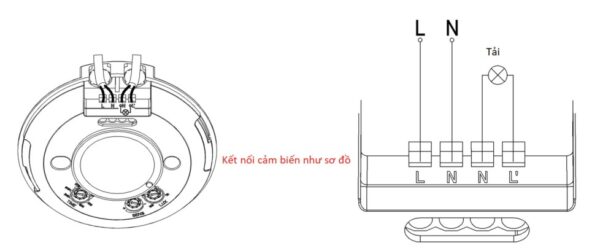 Thiết bị cảm biến chuyển động 200W MPE MWS1-NT Microwave 3 Sơ đồ đấu nối thiết bị cảm biến chuyển động 200W MPE