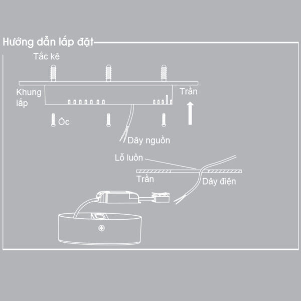 Lắp đặt đèn Downlight nổi tràn viền đen 3C 24W MPE SRDLB