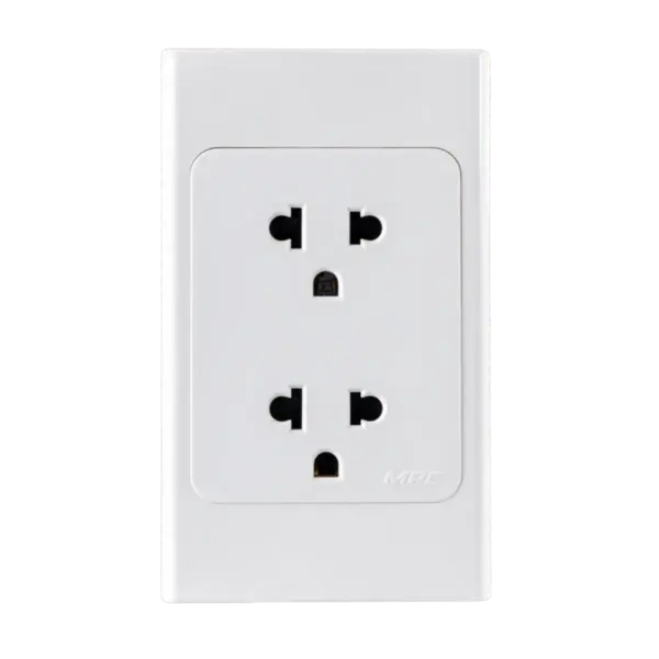 Ổ cắm đôi 3 chấu đế liền 16A MPE A20UES2N