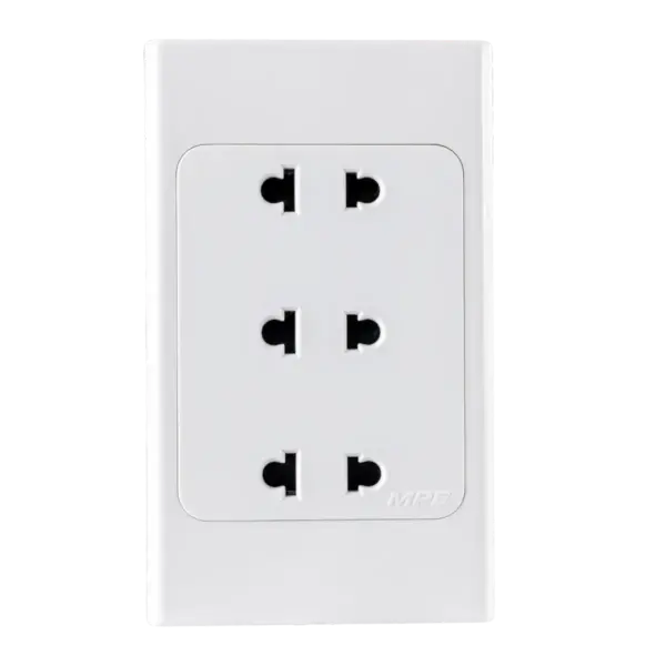 Ổ cắm 3-2 chấu đế liền 16A MPE A20US3N