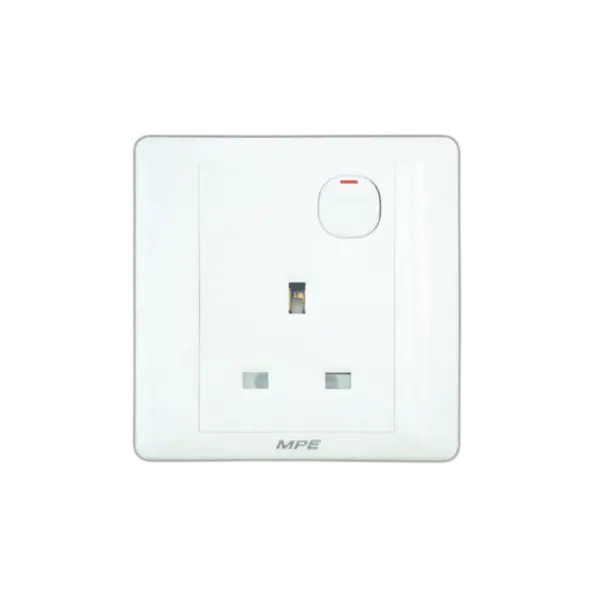 Mặt ổ cắm 3 chấu vuông + 1 công tắc B215S