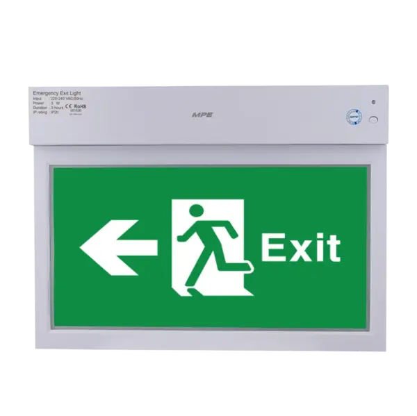 Đèn led exit đa năng 3W MPE EX2/M 2 mặt trái