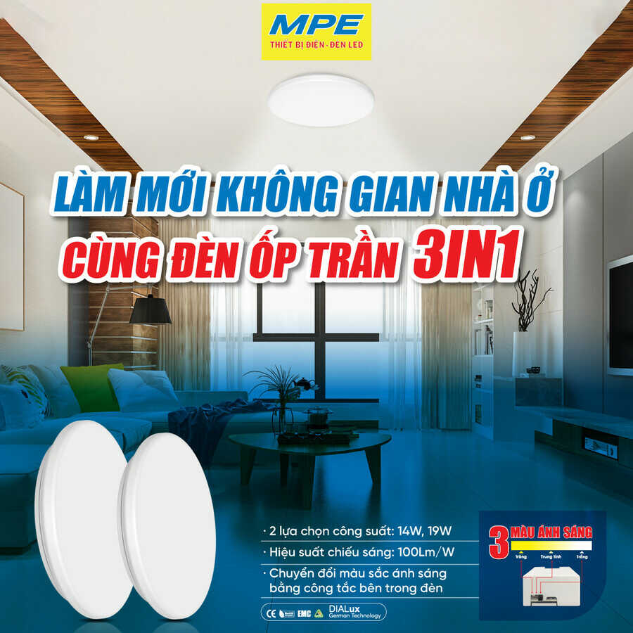 luu y khi lap den led am tran