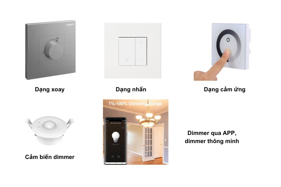 Đèn LED có thể sử dụng với dimmer được không? 5 phan loai dimmer