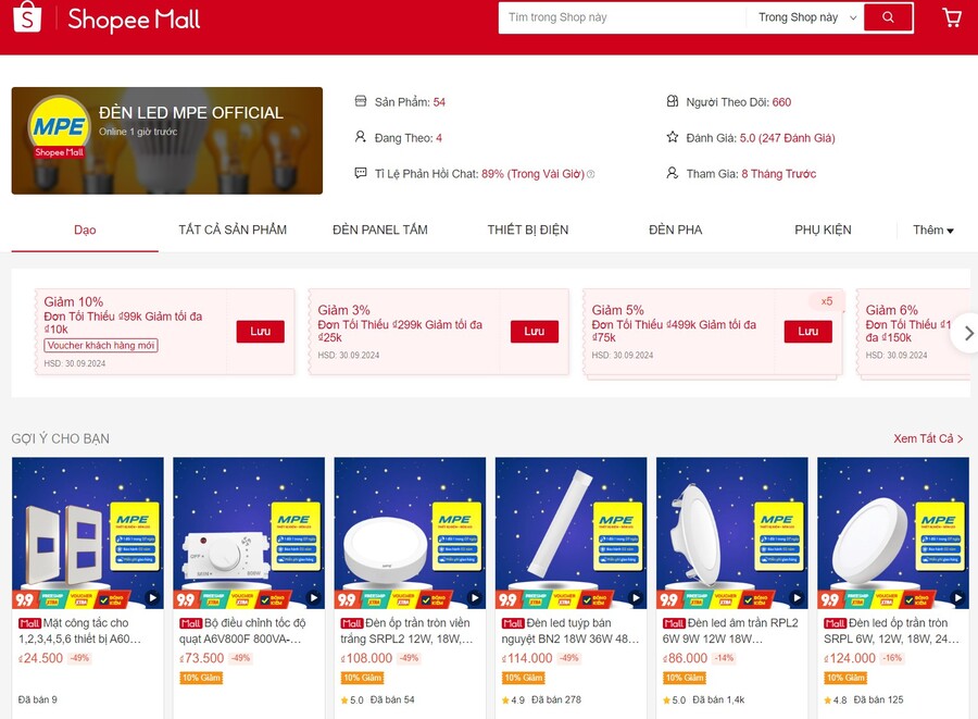 Đèn LED MPE tại Nha Trang giải pháp chiếu sáng hiện đại và tiết kiệm 5 shopee mpe