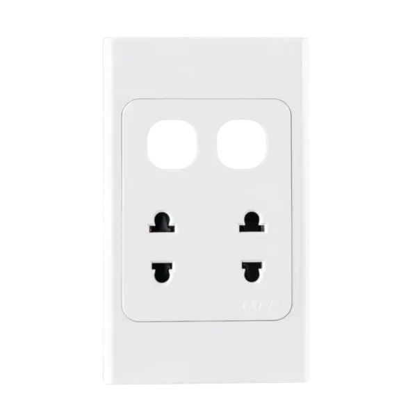 Ổ cắm đôi 2 chấu 16A + 2 Lỗ mã A20US2XXN