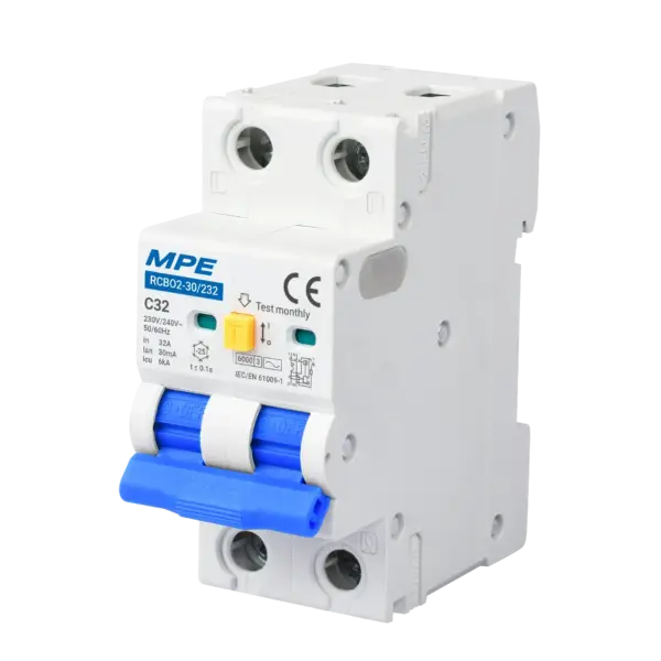 Cầu dao bảo vệ dòng rò quá tải RCBO2, 2 cực, 32A, 30mA, 6kA mã RCBO2-30/232