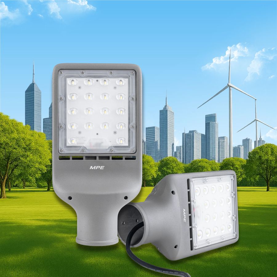 Đèn đường LED 100W MPE LST3-100T (ánh sáng trắng) 5 Đèn đường LED 100W MPE LST3-100T chiếu sáng xanh