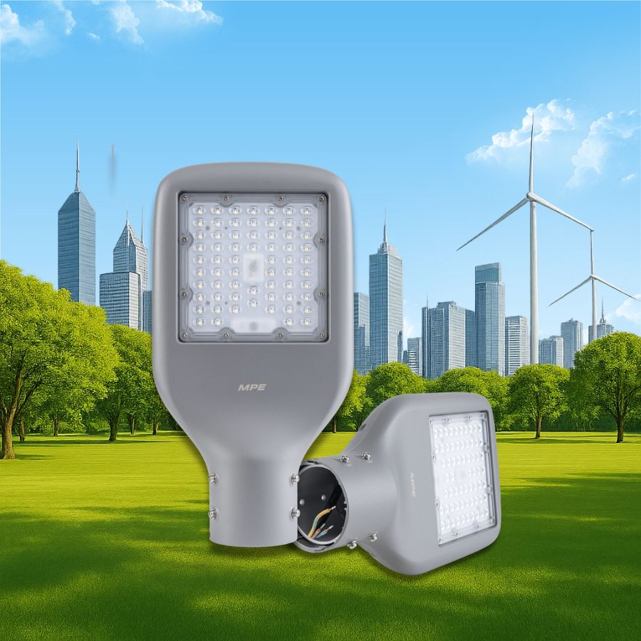 Đèn đường LED 30W MPE LST3-30V (ánh sáng vàng) 9 Đèn đường LED 30W MPE LST3-30V chiếu sáng xanh