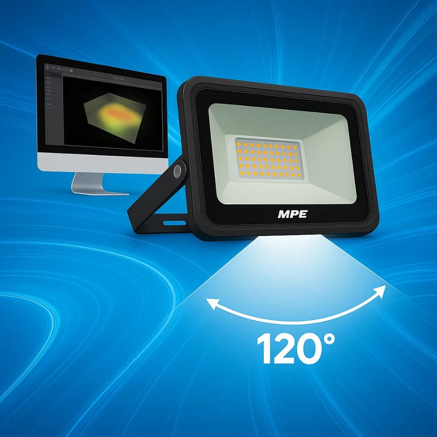 Đèn LED pha 50W MPE FLD2-50V (ánh sáng vàng) 4 Đèn LED pha 50W MPE FLD2-50V ứng dụng phần mềm DIALux