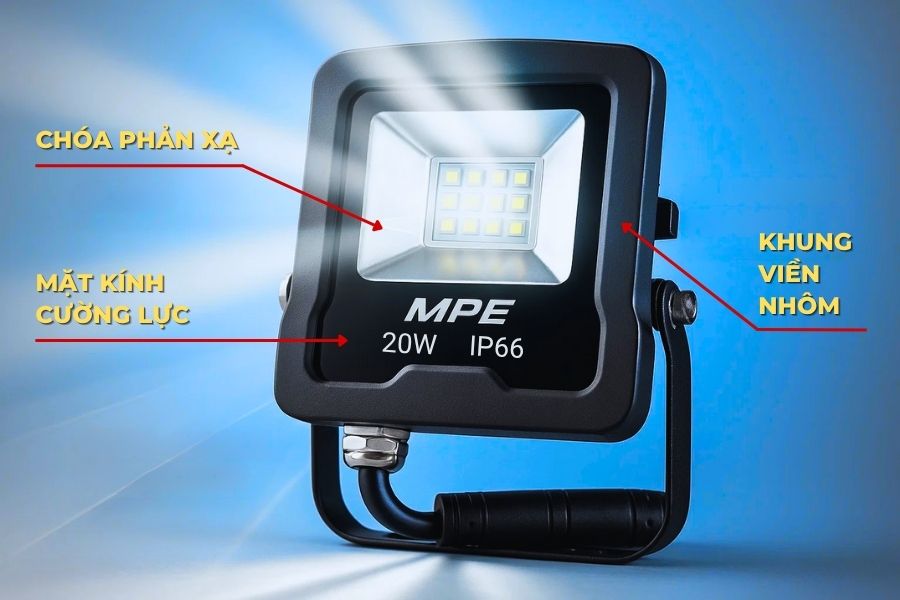 Đèn LED pha 20W MPE FLD5-20T ( ánh sáng trắng) 8 Đèn pha LED 20w FLD5-20T MPE được thiết kế tối ưu