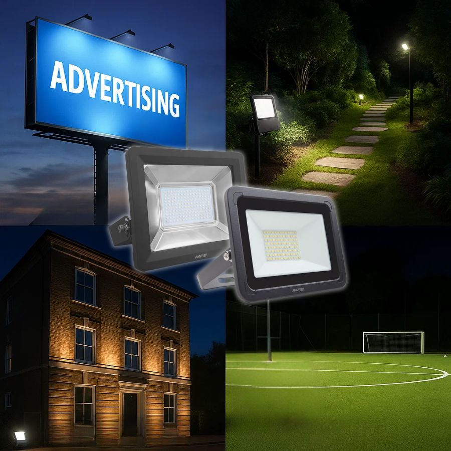 Đèn LED pha 50W MPE FLD2-50V (ánh sáng vàng) 7 Ứng dụng của đèn LED pha MPE seri FLD2