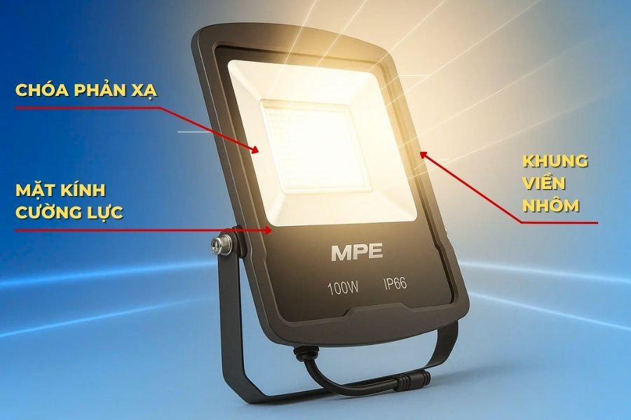 Đèn LED pha 100W MPE FLD5-100T (ánh sáng trắng) 5 Đèn pha LED 100w FLD5-100T MPE được thiết kế tối ưu
