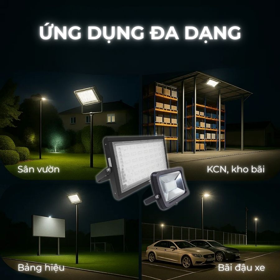 Đèn pha LED 100W MPE FLD-100T (ánh sáng trắng) 8 Ứng dụng đèn pha LED MPE seri FLD
