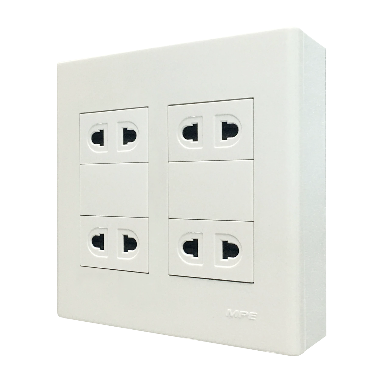 Bộ ổ cắm đôi 4 ổ cắm 2 chấu và đế nổi đôi mã A60B24U