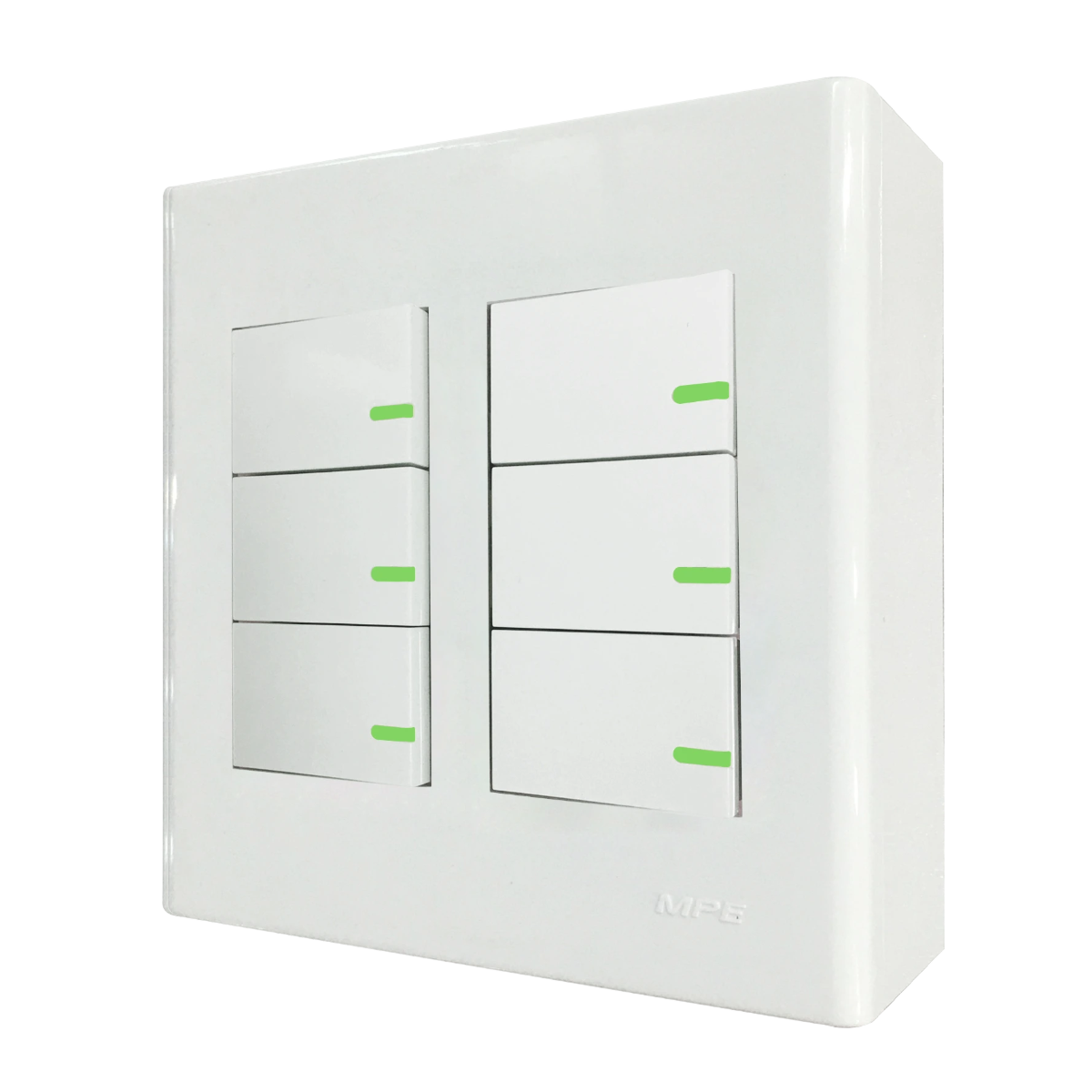 Bộ công tắc đôi 6 công tắc và đế nổi đôi mã A60B26V (Vặn vít)