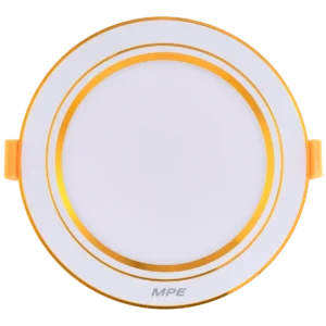 LED Downlight âm trần nhôm, viền vàng 9W ánh sáng trắng DLV2-9T