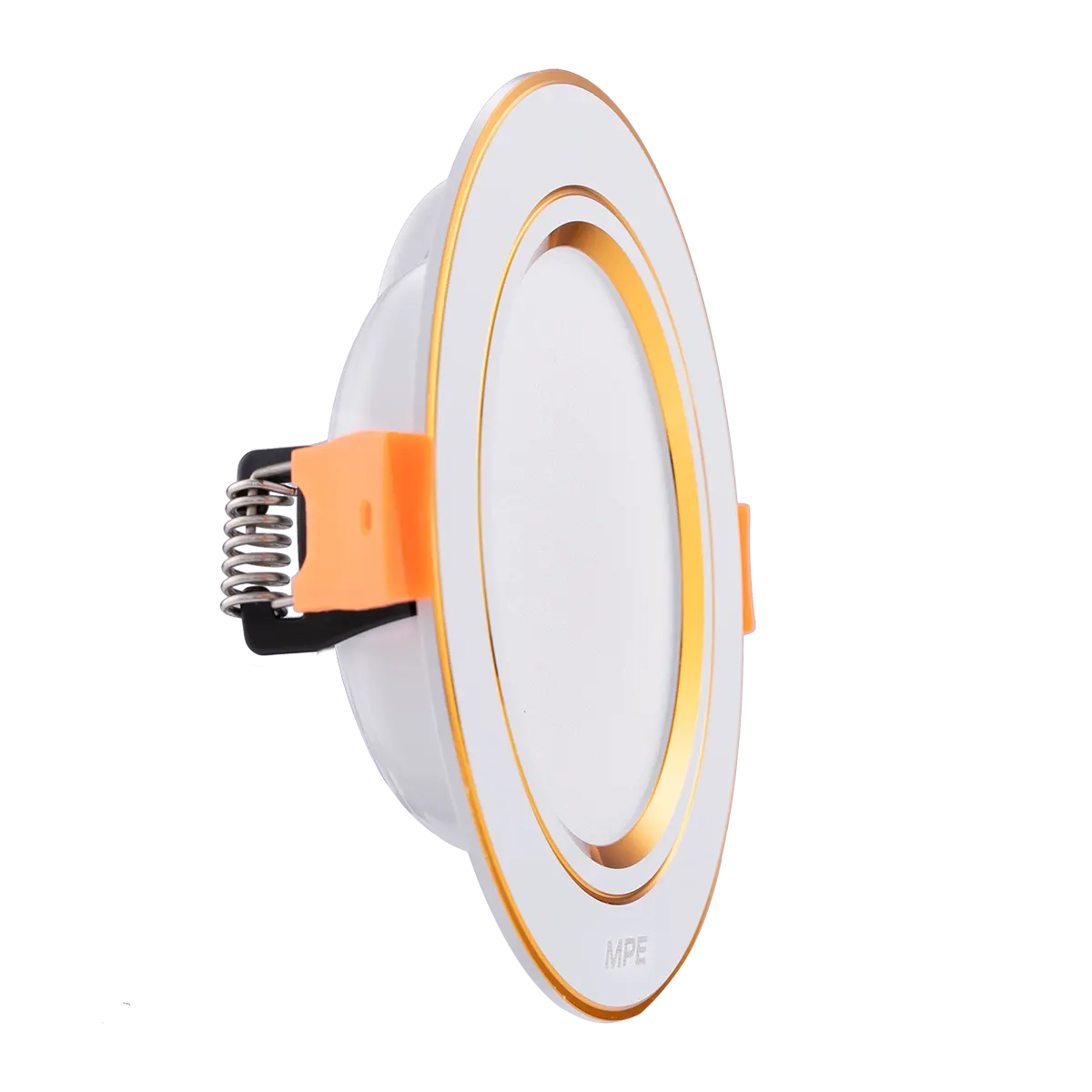 LED Downlight âm trần nhôm, viền vàng 9W, phi lớn, ánh sáng vàng DLVL-9V