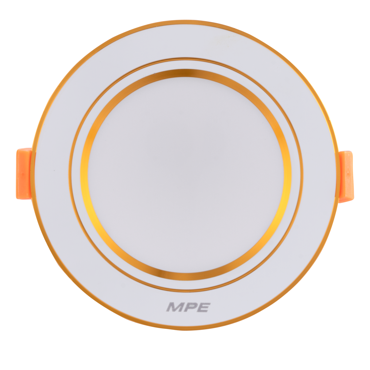 LED Downlight âm trần nhôm, viền vàng 9W, phi lớn, ánh sáng vàng DLVL2-9V