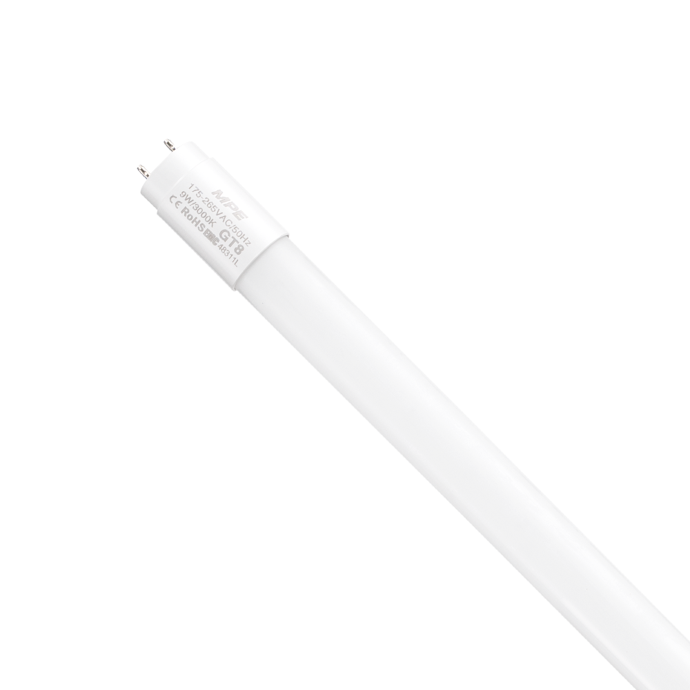 LED tube thuỷ tinh 0.6m 9W ánh sáng vàng GT8-60V