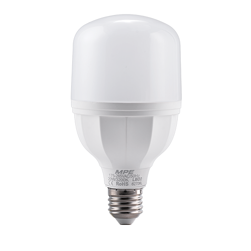 LED Bulb thân nhựa 20W ánh sáng vàng LBD2-20V