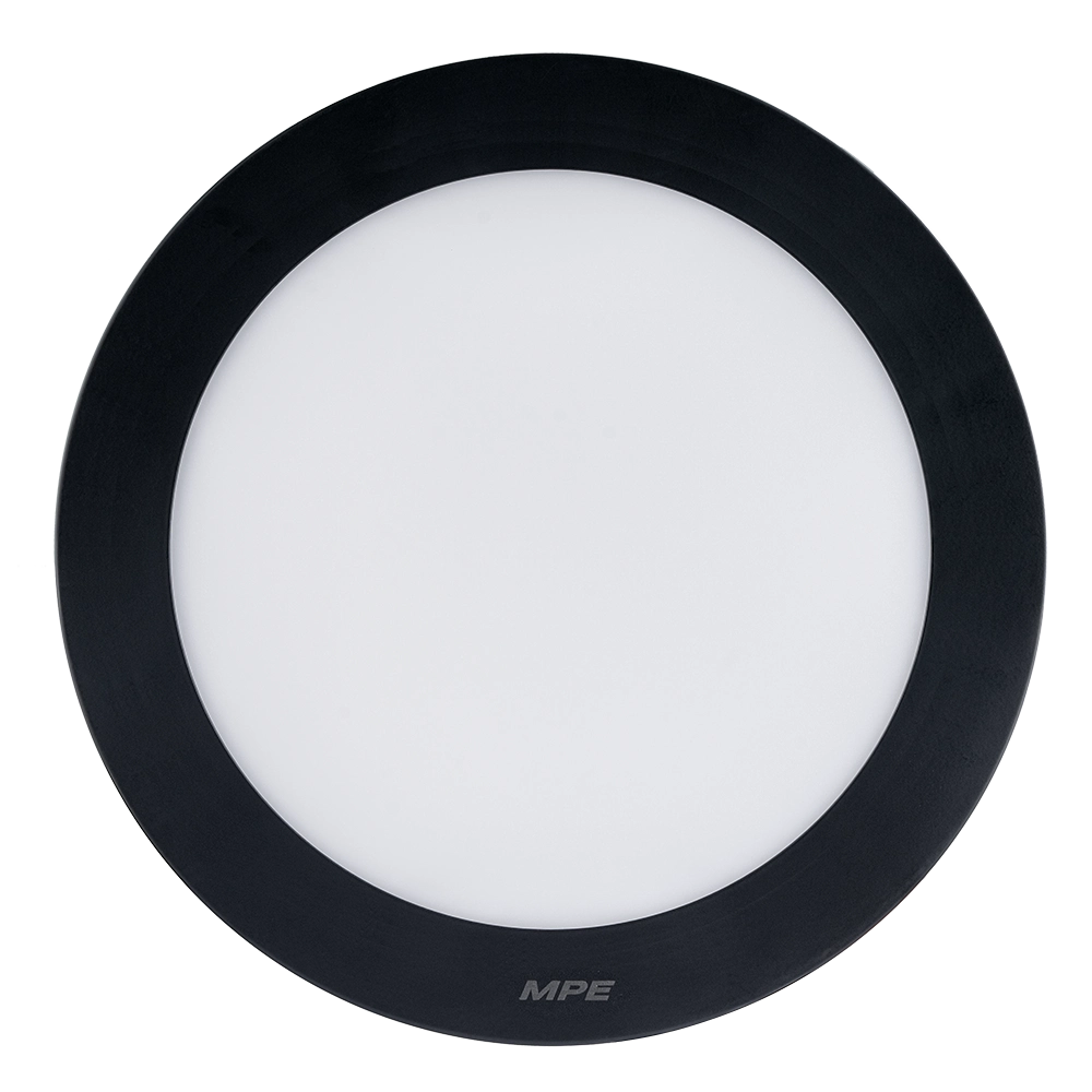 LED Panel ốp nổi nhôm, thân đen, mặt tròn 12W ánh sáng trắng SRPLB-12T