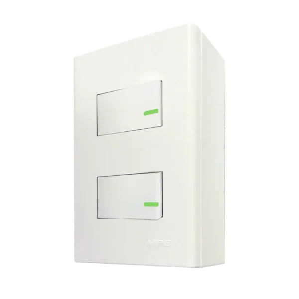 Bộ công tắc đơn 2 công tắc và đế nổi đơn mã A60B12V (Vặn vít)