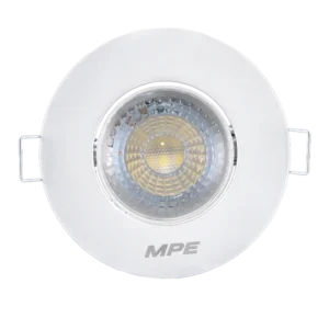 LED Downlight âm trần Chiếu điểm, Điều chỉnh hướng sáng, mặt tròn 3W ánh sáng vàng DLA2R-3V
