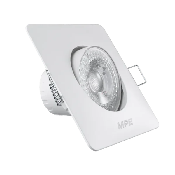 LED Downlight âm trần Chiếu điểm, Điều chỉnh hướng sáng, mặt vuông 7W ánh sáng vàng DLA2S-7V