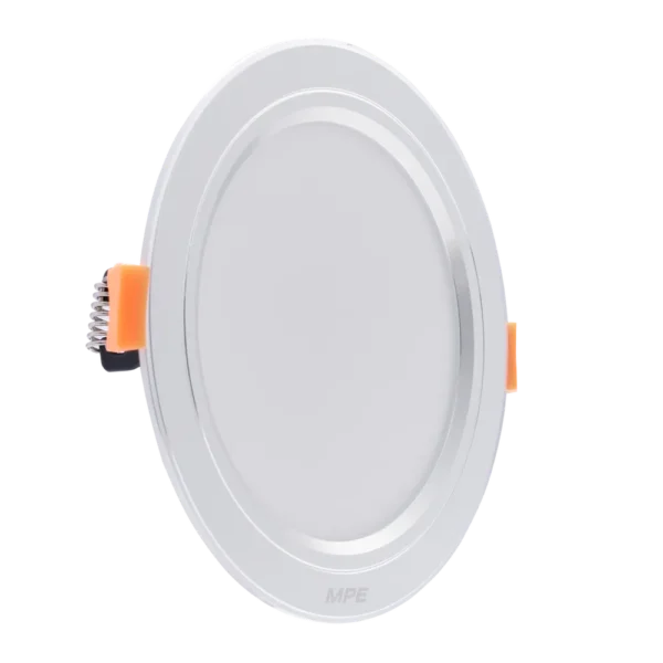 LED Downlight âm trần nhôm, viền bạc 7W ánh sáng vàng DLB2-7V