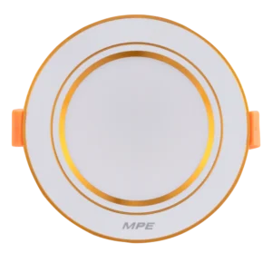 LED Downlight âm trần nhôm, viền vàng 9W, phi lớn, ánh sáng vàng DLVL2-9V