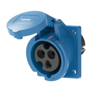 Ổ cắm loại cố định bắt trên bảng điện xéo 3 cực, 16A, IP44 mã MPN2-413