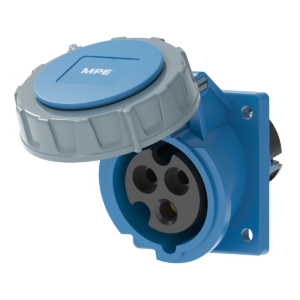 Ổ cắm loại cố định bắt trên bảng điện xéo 3 cực, 16A, IP67 mã MPN2-4132