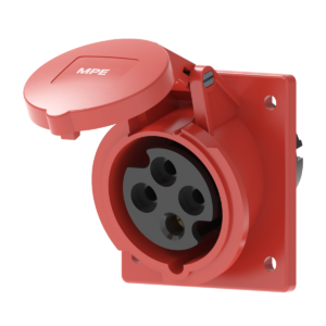 Ổ cắm loại cố định bắt trên bảng điện xéo 4 cực, 16A, IP44 mã MPN2-414