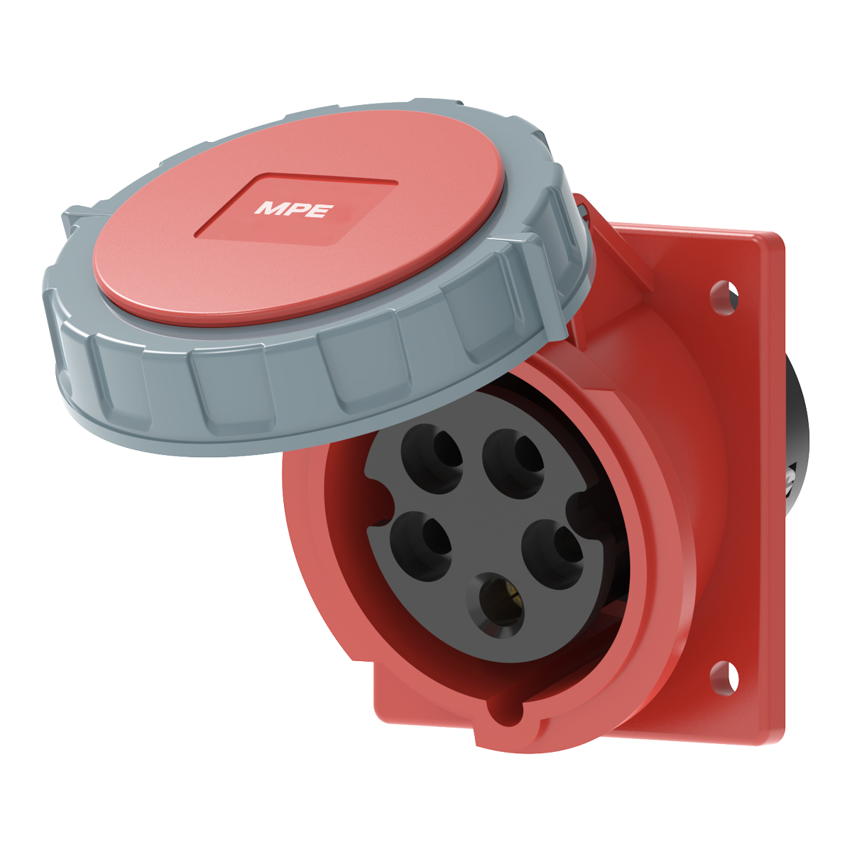 Ổ cắm loại cố định bắt trên bảng điện xéo 5 cực, 16A, IP67 mã MPN2-4152 2 Ổ cắm loại cố định bắt trên bảng điện xéo 5 cực, 16A, IP67 mã MPN2-4152