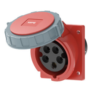 Ổ cắm loại cố định bắt trên bảng điện xéo 5 cực, 16A, IP67 mã MPN2-4152