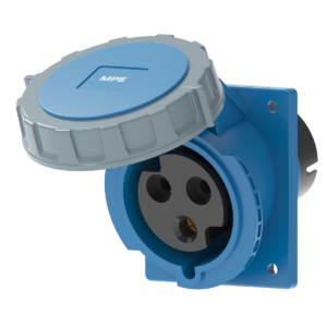 Ổ cắm loại cố định bắt trên bảng điện xéo 3 cực, 32A, IP67 mã MPN2-4232