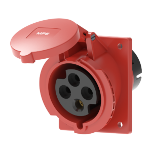 Ổ cắm loại cố định bắt trên bảng điện xéo 4 cực, 32A, IP44 mã MPN2-424