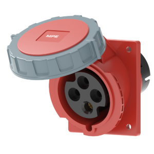 Ổ cắm loại cố định bắt trên bảng điện xéo 4 cực, 32A, IP67 mã MPN2-4242