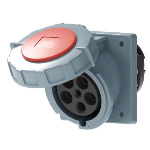 Ổ cắm loại cố định bắt trên bảng điện xéo 5 cực, 63A, IP67 mã MPN2-4352