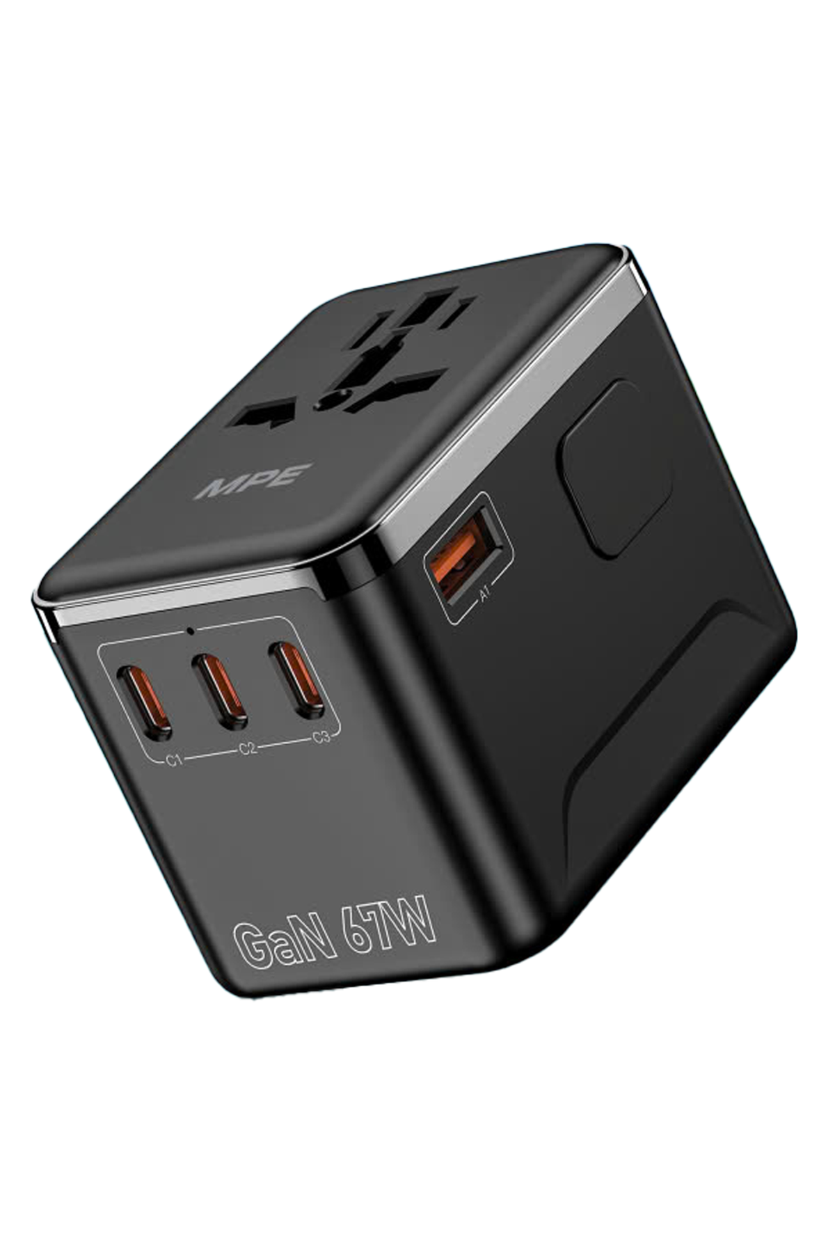 Ổ cắm du lịch đa năng, Tích hợp 3 cổng USB-C, 1 cổng USB-A, sạc nhanh GaN 67W mã TA6 3 Ổ cắm du lịch đa năng, Tích hợp 3 cổng USB-C, 1 cổng USB-A, sạc nhanh GaN 67W mã TA6